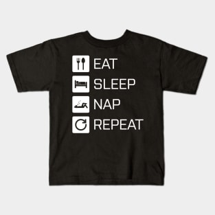 Eat Sleep Nap Repeat - white Kids T-Shirt